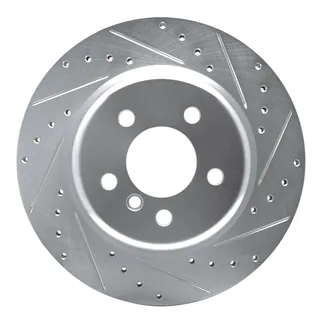 R1 Concepts EDZ-31104R Brake Rotor Drilled and Slotted Silver